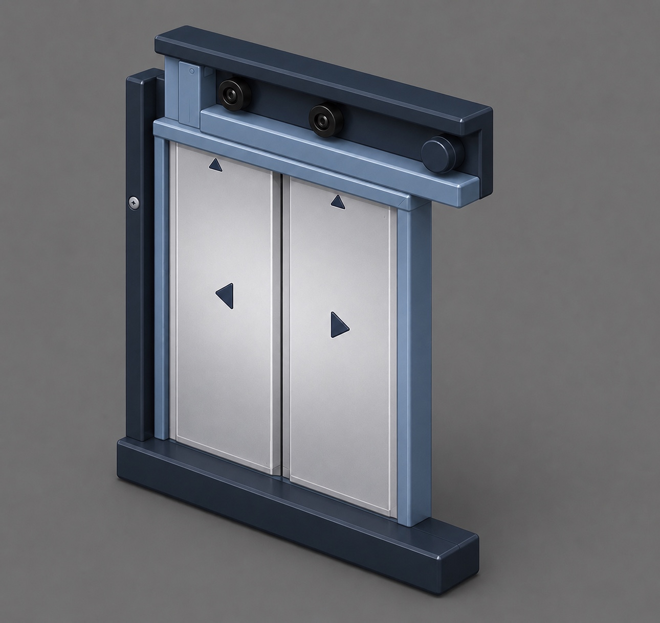 Elevator door components illustration